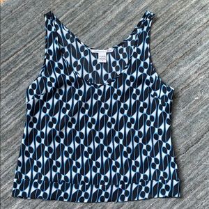Stylish Blue Patterned Women's Top